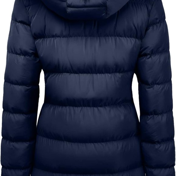 Women's Winter Down Thicken Jacket Puffer Parka Coat with Removable Fur Hood - Picture 4 of 7